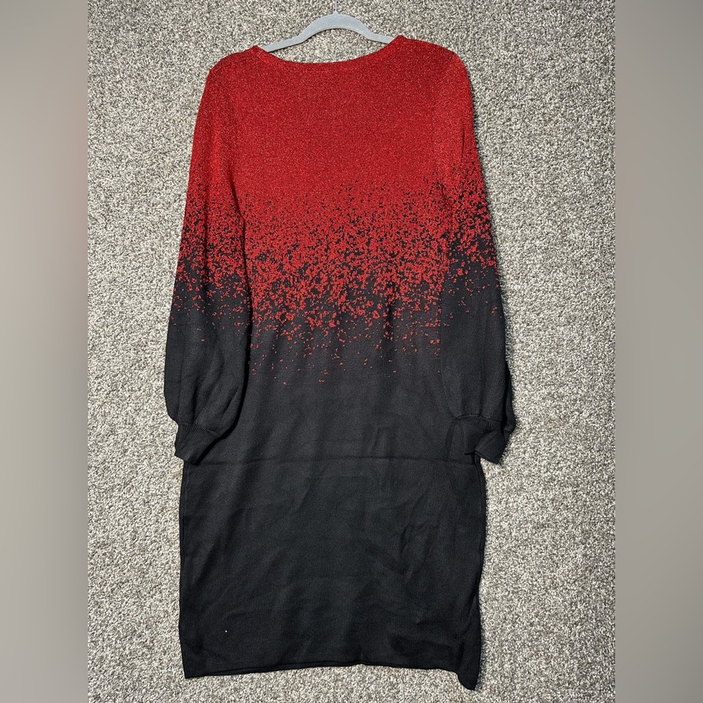 NWT Nina Leonard Balloon Sleeve Sweater Dress Size Large - Picture 4 of 6